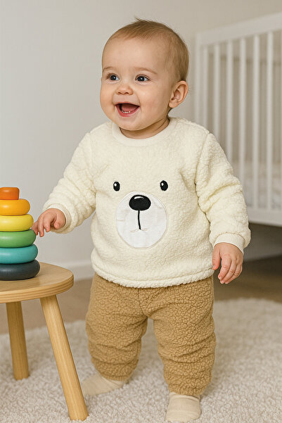 CemBebe Children's Lamb Plush Soft Fabric Winter Suit Keeps Warm