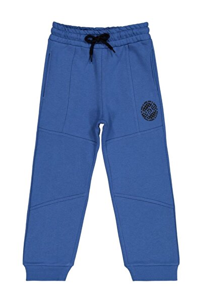 Civil Boys 6-9 Years Old Sweatpants with Partial Emblem - Blue 6-7 Years Old