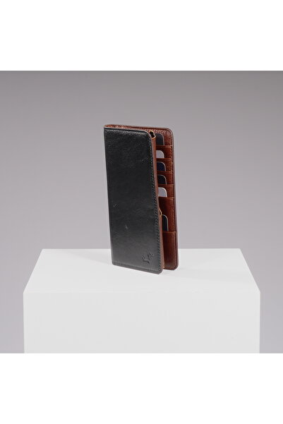 DEERDERİ Hypnos Genuine Leather Portfolio Wallet with Phone Compartment