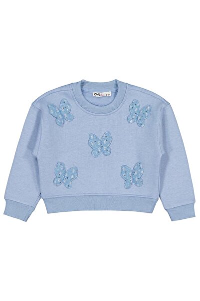 Civil Girls Φούτερ για 2-5 ετών με αξεσουάρ πεταλούδας - Μπλε 5-6 ετών