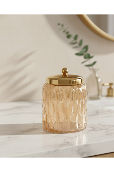 REDTAG جرة قطن زجاجية مزخرفة بالذهب