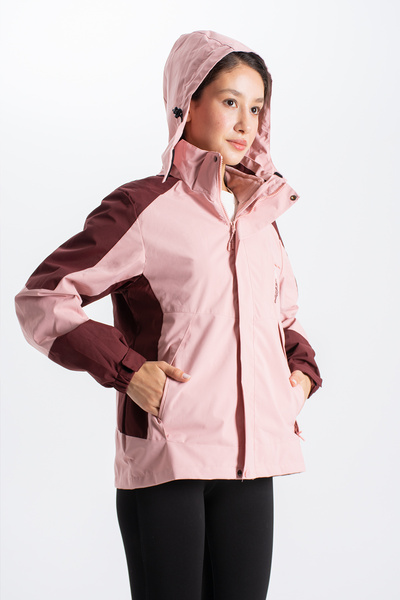 Ecrou Women's Double Color Fleece Lined K Hooded Coat A1818