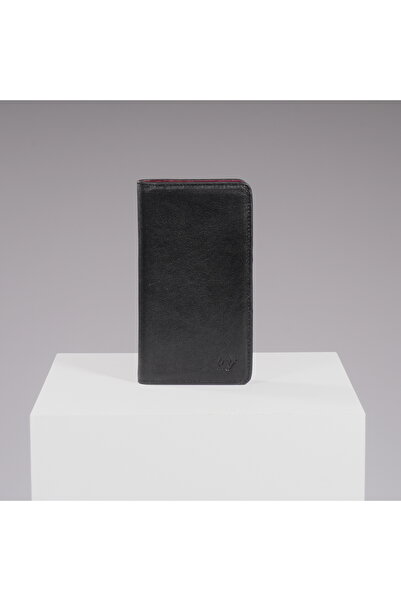 DEERDERİ Hypnos Genuine Leather Portfolio Wallet with Phone Compartment