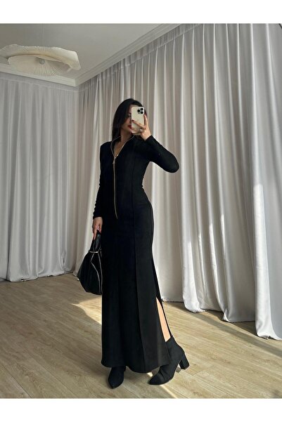Mooi Butik Marly Suede Dress 8743 - Black