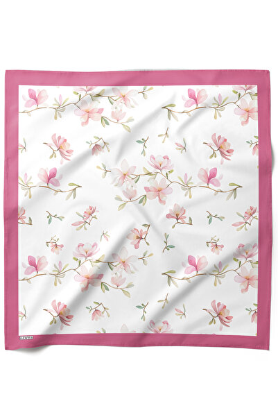 HAWWA Pembe Çiçek Desenli Bandana Fular