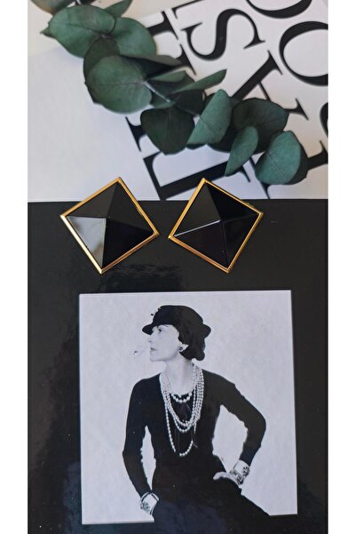 VOBEEYKU أقراط على طبق مربع ذهبي