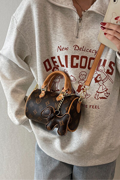 Louis Vettriano Women's Nano Style Small Crossbody Duffel Bag with Dog Charm Mini Handbag CrossbodyBag