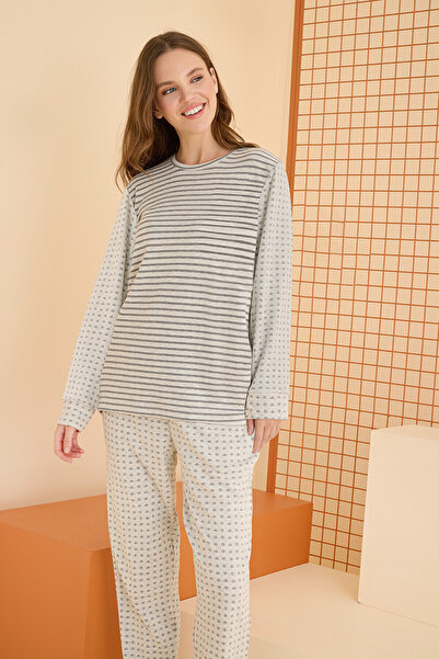 NBB Gray Striped Pajama Set