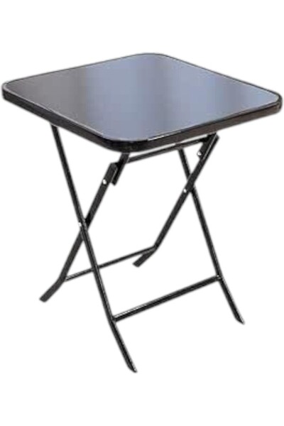 WDA Folding Iron Table, 80 Square Metres, Black