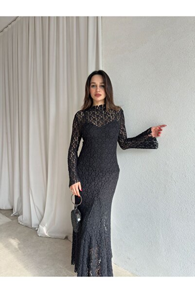 Mooi Butik KETTY Elbise 8541 - Siyah