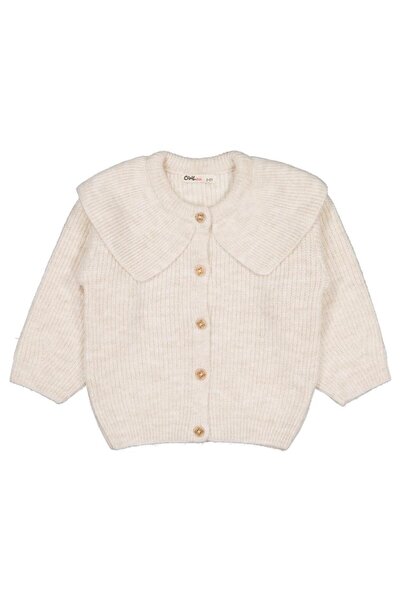 Civil Girls Collared Cardigan for Ages 2-5 - Beige 2-3 Years Old