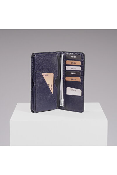 DEERDERİ Hypnos Genuine Leather Portfolio Wallet with Phone Compartment