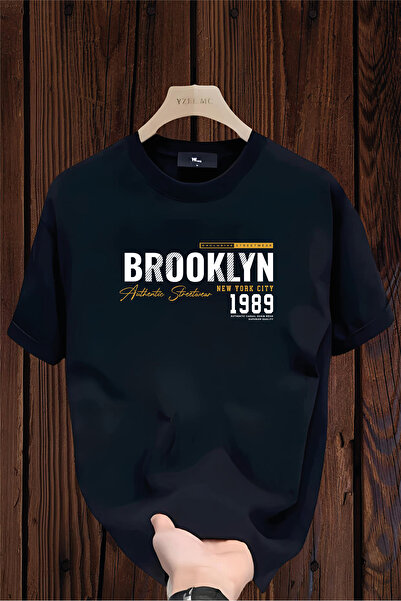 donamod تي شيرت رجالي من القطن ذو قصة مريحة من بروكلين كاليفورنيا نيويورك