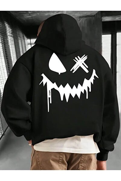 EFFRENATU سويت شيرت جوثيك كافيتايه آند واينج آف ذا بات مطبوع بغطاء رأس