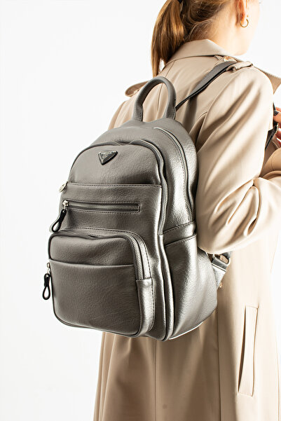 MEGA ÇANTA Soft Leather Women's Backpack Multi-Pocket