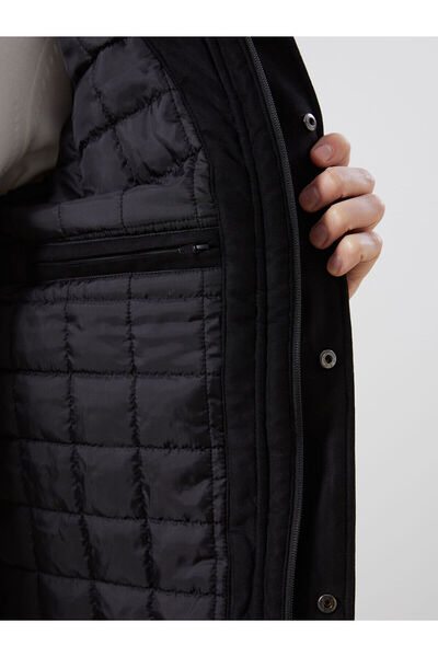 LC Waikiki Black Standard Fit Stand Collar Men's Coat