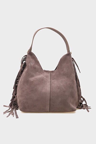 SHOEMARK SÇ487 Vizon Süet Hakiki Deri Kol Kadın Çanta