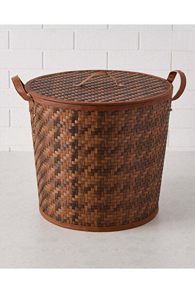 REDTAG Brown Rectangle Hamper With Lid