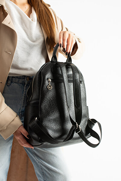 MEGA ÇANTA Soft Leather Women's Backpack Multi-Pocket