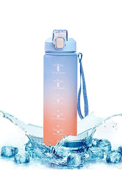 Arabest Water Bottle 32OZ, Drinks Bottle with Straw and Time Markings , Water Bottle for Gym Fitness Outdoor