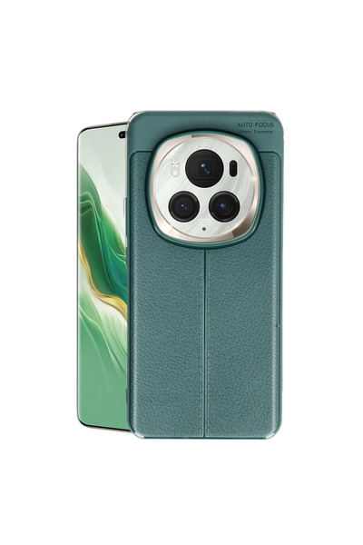 eco port غطاء حماية لهاتف هواوي هونر ماجيك 6 برو - أخضر داكن مع حماية للكامير...