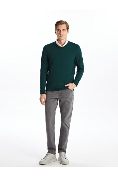 LC Waikiki LCWAIKIKI Pulover clasic pentru bărbați, cu decolteu în V, cu mâneci lungi