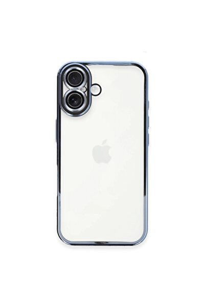 Marsilyan iPhone 16 Plus Case with Lens Silicone - Light Blue