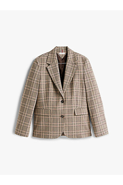 Tommy Hilfiger Check Regular Fit Single Breasted Blazer