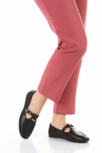 DARUGA Pantofi casual de damă cu toc plat cu cataramă balerini