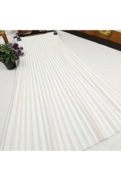 ALMİNA Diagonal Fabric Thin Pleat Winter Skirt
