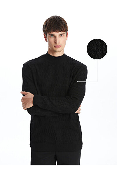 LC Waikiki Black Turtleneck Long Sleeve Men's Knitwear Sweater