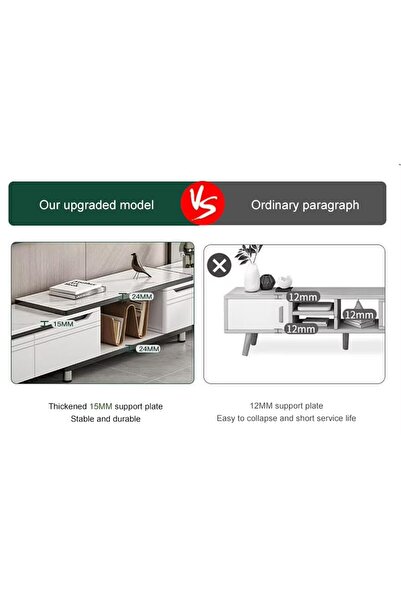 KEKE Modern Design TV Cabinet with Shelf Storage – Stylish Living Room Entertainment Table