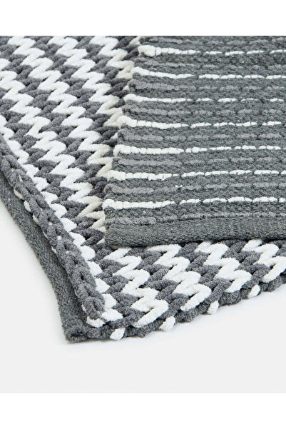 REDTAG Grey Braid Tufted Bathmat