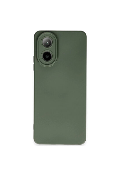 Marsilyan حافظة هاتف اوبو A38 من السيليكون المخملي الداخلي - أخضر داكن