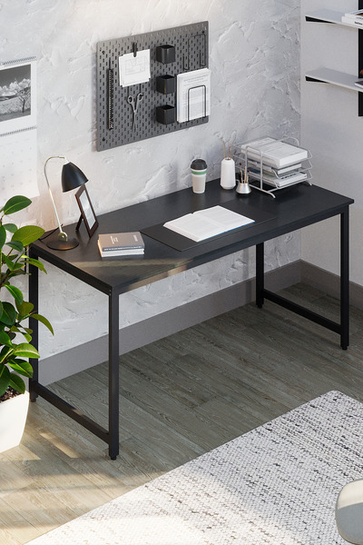 Flinder Siyah/Siyah 60 X 160 Cm, Ofis Masası, Çalışma Masası, Bilgisayar Masa...