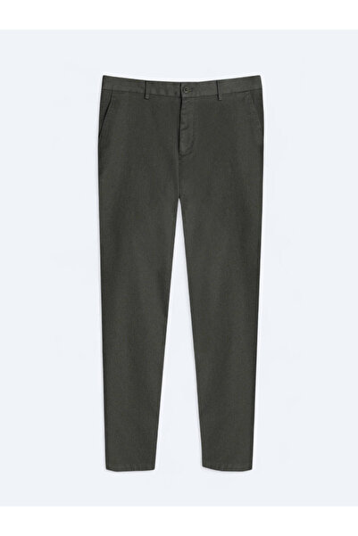 Kip Light Green Plain Woven Regular Fit Casual Cotton Blended Trousers