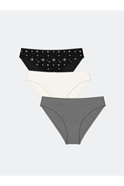 LC Waikiki Візерункові бікіні трусики, набір з 3 штук