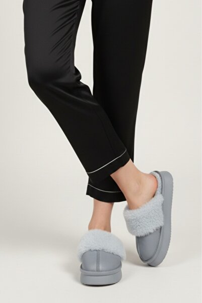 Bayramoğlu Yüksek Taban İç Astar Kürklü İç Kısmı Yıkanabilir Kadın Ev Terliği