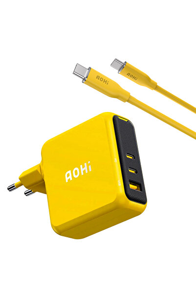 Aohi Magcube 140W 3 Portlu Şarj Adaptörü, 140W 1m PD 3.1 480Mbps Süper Hızlı ...