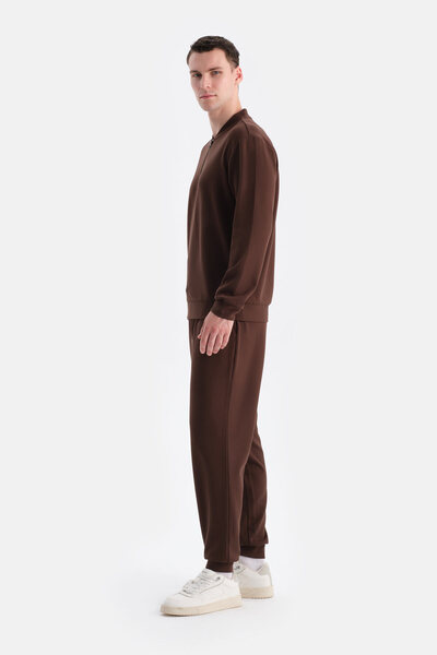 Dagi Dark Brown Jogger Leg Scuba Pants