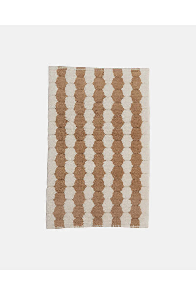 REDTAG Beige Check Tufted Bathmat