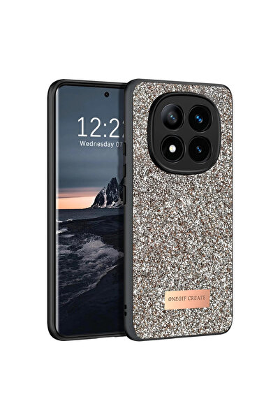 Marsilyan غطاء حماية Onegif لهاتف Redmi Note 14 Pro 4G بلون ذهبي لامع