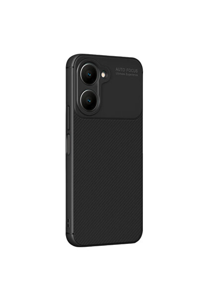 Marsilyan غطاء كربون بتركيز تلقائي لهاتف Vivo Y18 - أسود