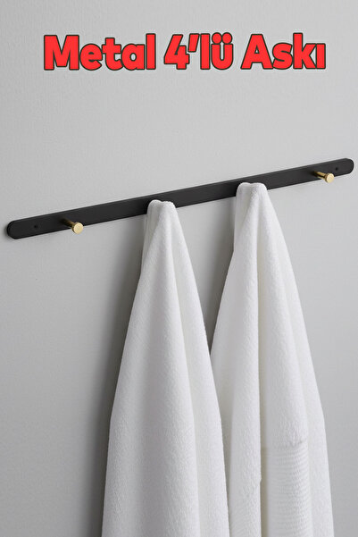 NZB Metal 4'lü Birleşik Portmanto Vestiyer Anahtarlık Askısı Duvar Monteli Vi...