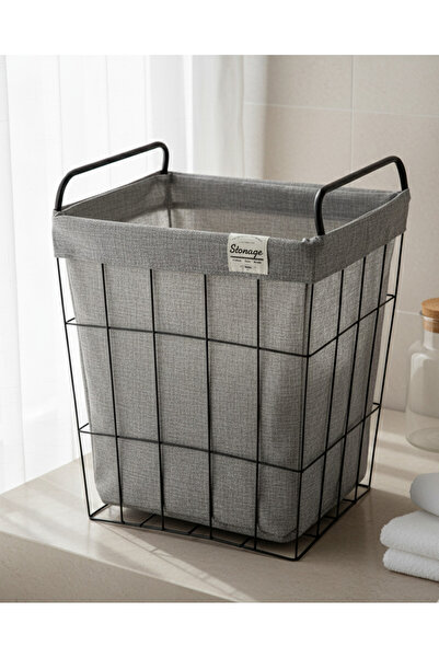 REDTAG Grey Square Metal Laundry Hamper