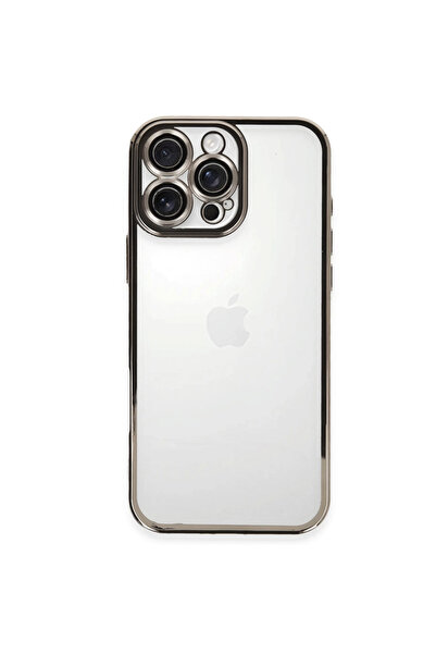 Marsilyan حافظة آيفون 16 برو من السيليكون مع عدسة - رمادي تيتانيوم