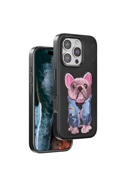 Marsilyan غطاء فينكو آيفون 16 برو ماكس بنمط لطيف - أسود