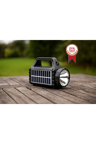 Torima 2031 Dış Mekan 3 inç Güneş Enerjili El Feneri RGB Kablosuz Bluetooth Hoparlör