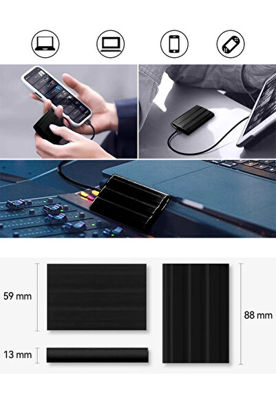 Sumkyle 1 TB Portable Solid State Drive Black Disk Black Bundle Enhanced Protection Pack