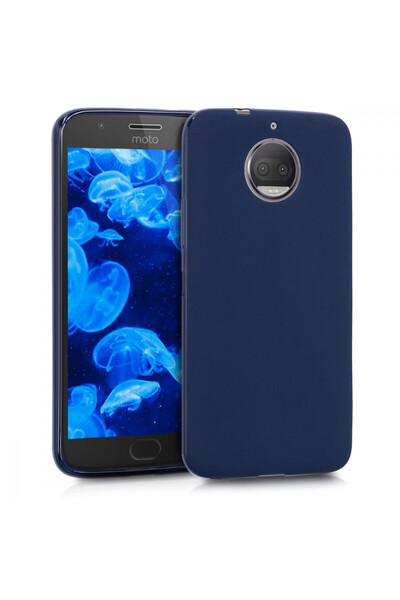 KWmobile Case for Motorola Moto G5S Plus, Silicone, Blue, 42822.53